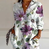 Gabriella | Kerbenausschnitt Mixed Print Bluse