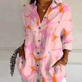 Gabriella | Kerbenausschnitt Mixed Print Bluse