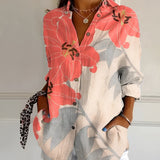 Gabriella | Kerbenausschnitt Mixed Print Bluse